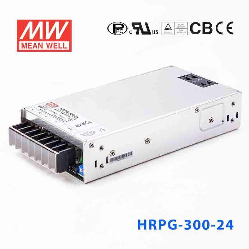 Mean Well HRPG - 300 - 24 Power Supply 336W 24V - HRPG - 300 - 24 - powersupplymall.com