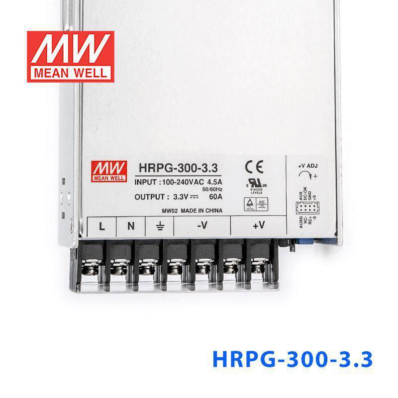 Mean Well HRPG - 300 - 3.3 Power Supply 198W 3.3V - HRPG - 300 - 3.3 - powersupplymall.com