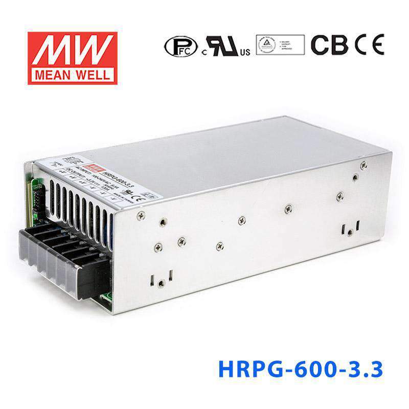 Mean Well HRPGG - 600 - 3.3 Power Supply 396W 3.3V - HRPG - 600 - 3.3 - powersupplymall.com