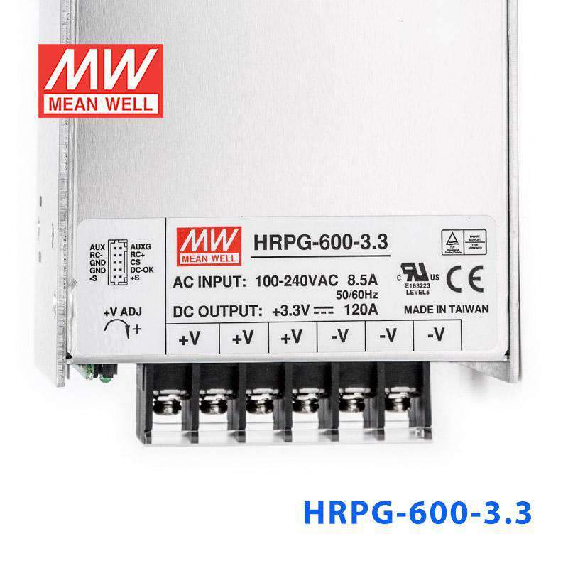 Mean Well HRPGG - 600 - 3.3 Power Supply 396W 3.3V - HRPG - 600 - 3.3 - powersupplymall.com