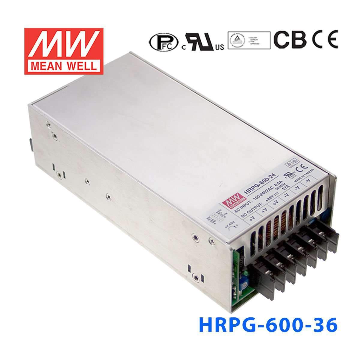 Mean Well HRPGG - 600 - 36 Power Supply 630W 36V - HRPG - 600 - 36 - powersupplymall.com