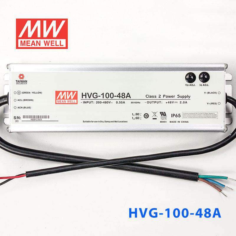 Mean Well HVG - 100 - 48A Power Supply 100W 48V - Adjustable - HVG - 100 - 48A - powersupplymall.com