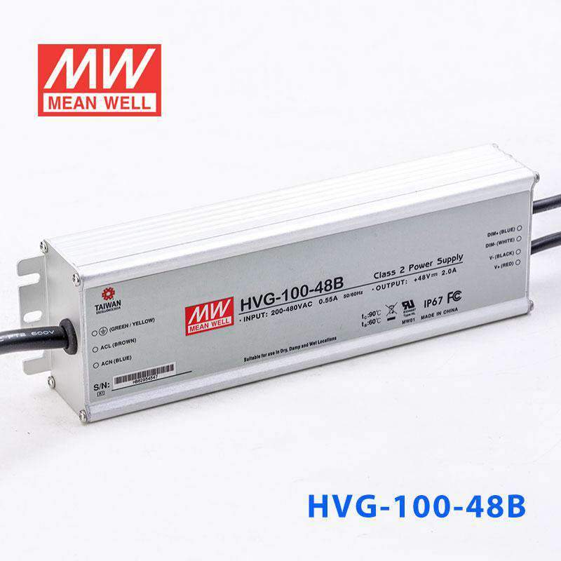 Mean Well HVG-100-48B Power Supply 100W 48V - Dimmable 2A - HVG-100-48B - powersupplymall.com