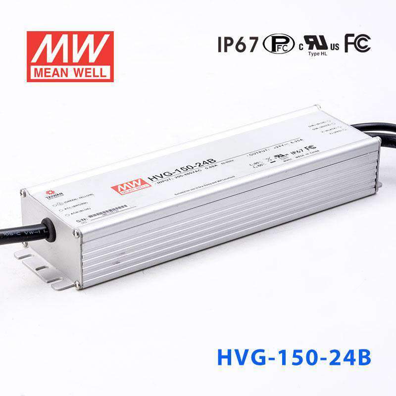 Mean Well HVG-150-24B Power Supply 150W 24V - Dimmable 6.25A - HVG-150-24B - powersupplymall.com