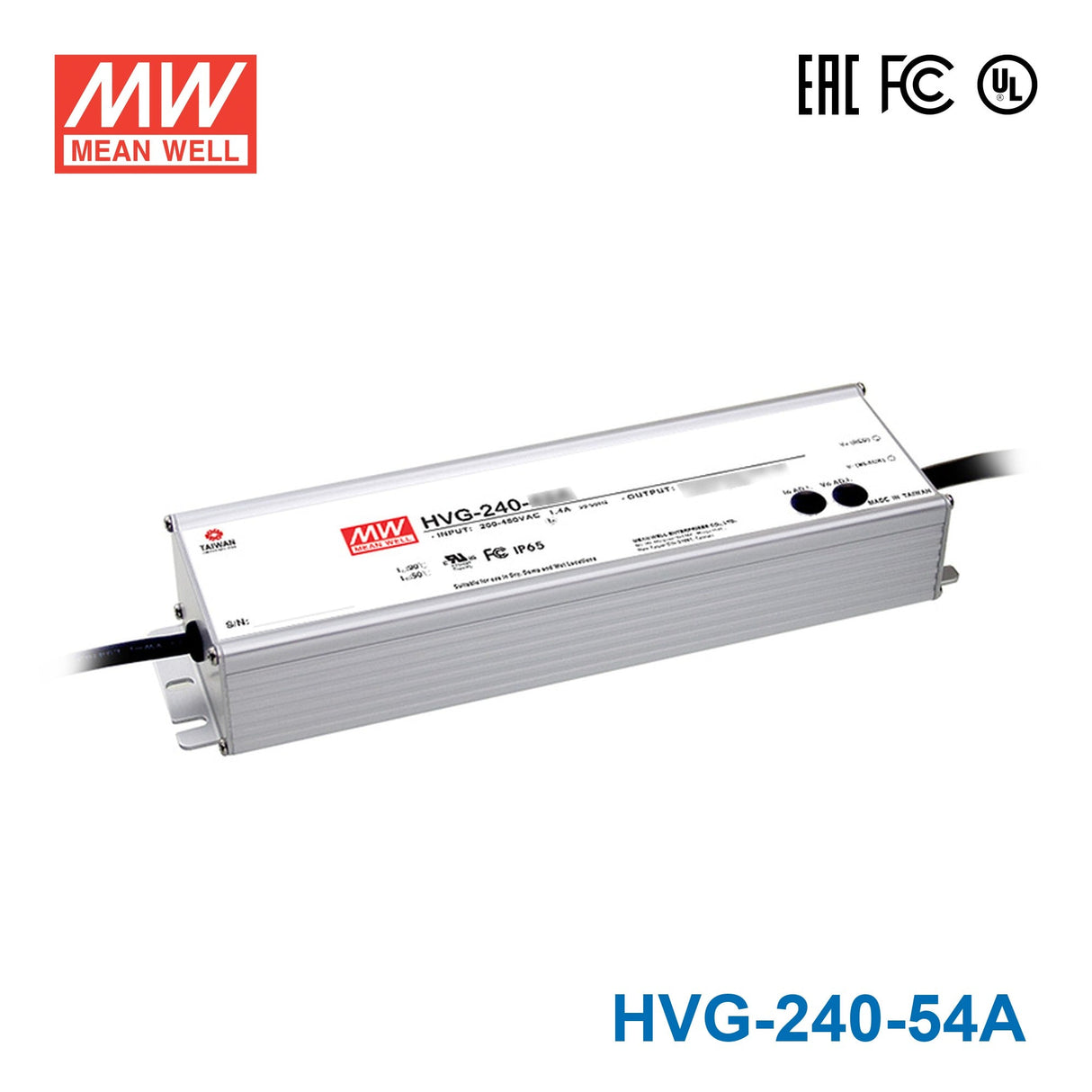 Mean Well HVG-240-54A Power Supply 240W 54V - Adjustable 4.5A - HVG-240-54A - powersupplymall.com