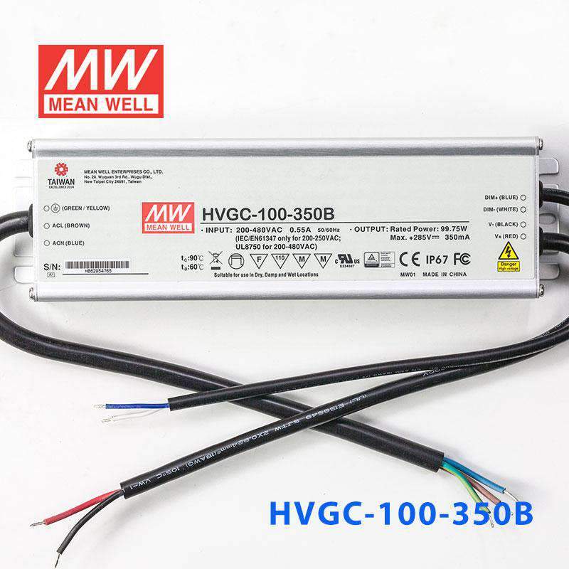 Mean Well HVGC - 100 - 350B Power Supply 75W 350mA - Dimmable - HVGC - 100 - 350B - powersupplymall.com