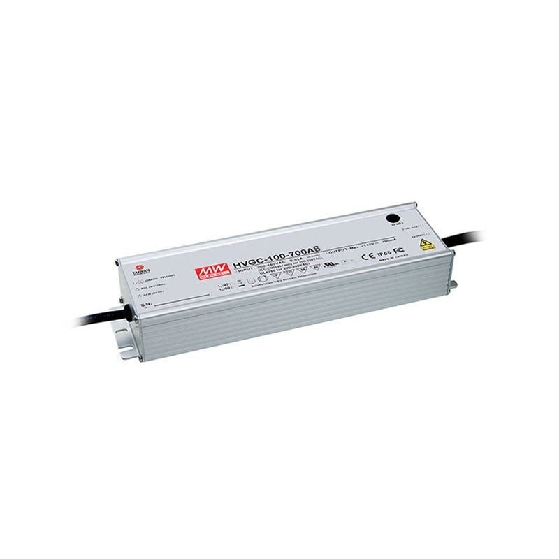 Mean Well HVGC - 100 - 700AB Power Supply 100W 700mA - Adjustable and Dimmable - HVGC - 100 - 700AB - powersupplymall.com
