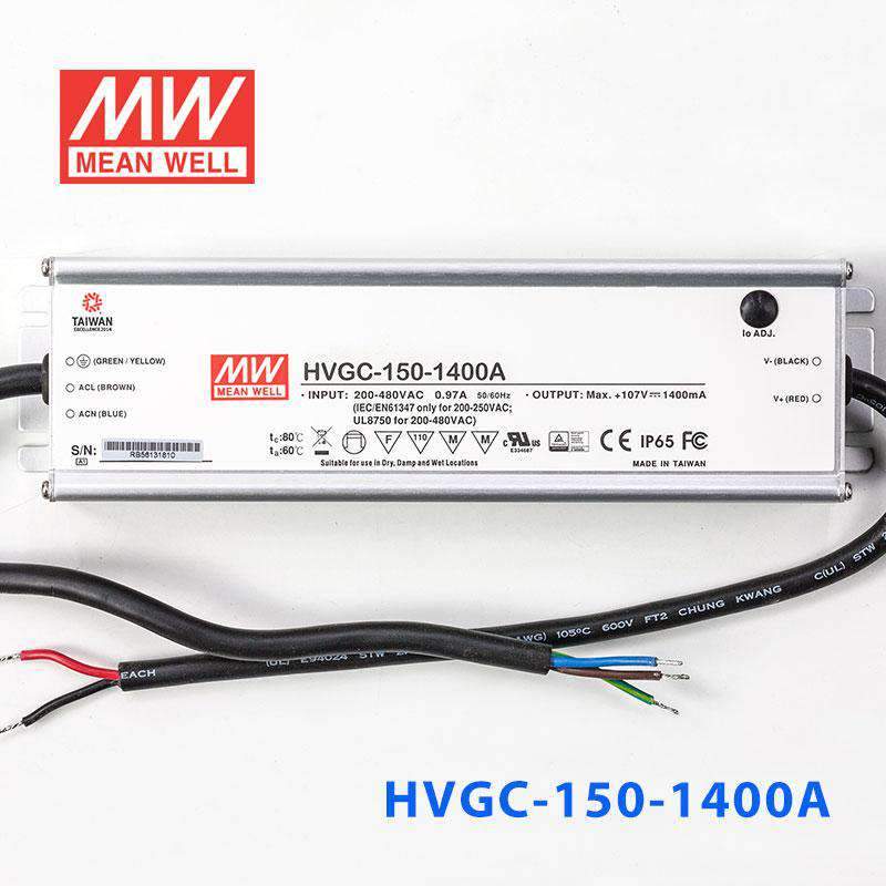 Mean Well HVGC - 150 - 1400A Power Supply 150W 1400mA - Adjustable - HVGC - 150 - 1400A - powersupplymall.com