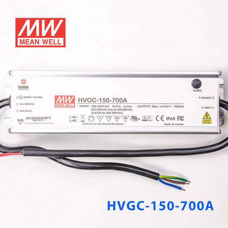Mean Well HVGC - 150 - 700A Power Supply 150W 700mA - Adjustable - HVGC - 150 - 700A - powersupplymall.com