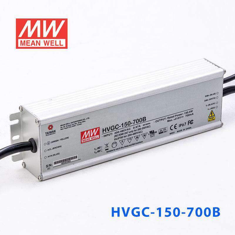 Mean Well HVGC - 150 - 700B Power Supply 150W 700mA - Dimmable - HVGC - 150 - 700B - powersupplymall.com