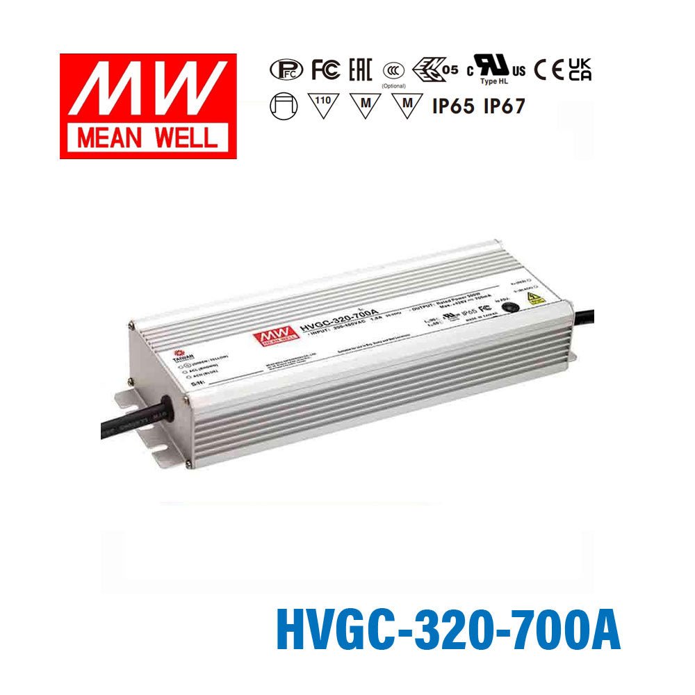 Mean Well HVGC - 320 - 700A Power Supply 320W 700mA - Adjustable - HVGC-320-700A - powersupplymall.com