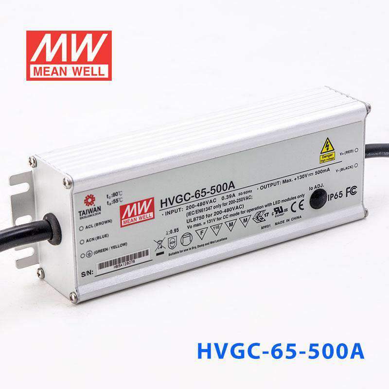 Mean Well HVGC-65-500A Power Supply 65W 500mA - Adjustable - HVGC-65-500A - powersupplymall.com
