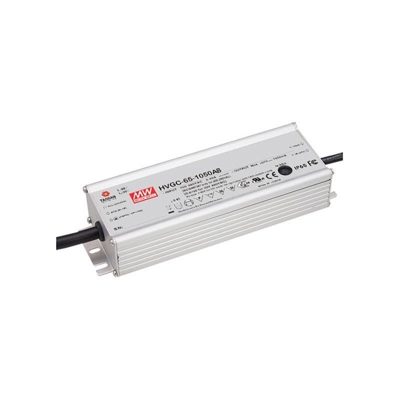 Mean Well HVGC - 65 - 500AB Power Supply 65W 500mA - Adjustable and Dimmable - HVGC - 65 - 500AB - powersupplymall.com