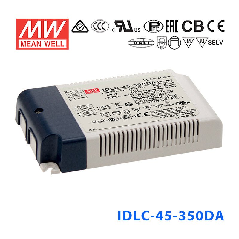 Mean Well IDLC - 45 - 350DA Power Supply 45W 350mA, DALI - IDLC - 45 - 350DA - powersupplymall.com