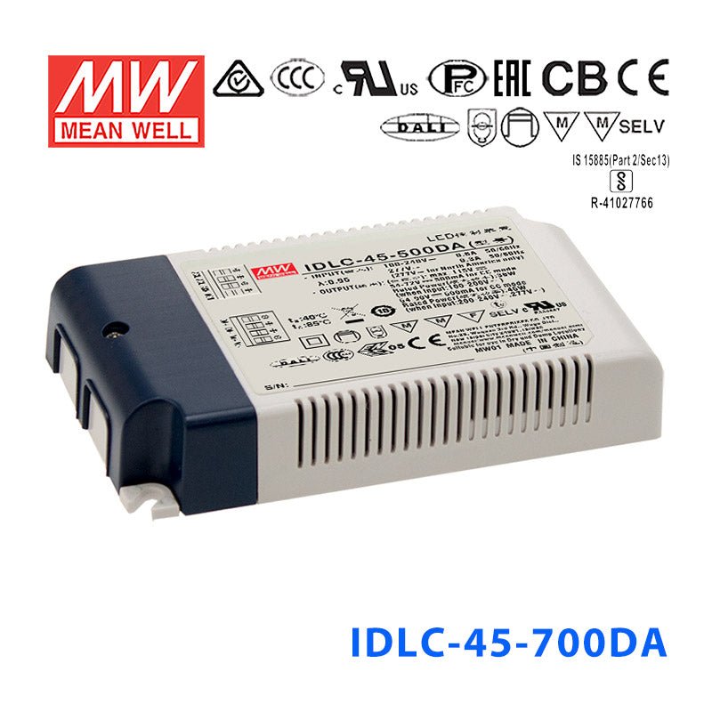 Mean Well IDLC - 45 - 700DA Power Supply 45W 700mA, DALI - IDLC - 45 - 700DA - powersupplymall.com