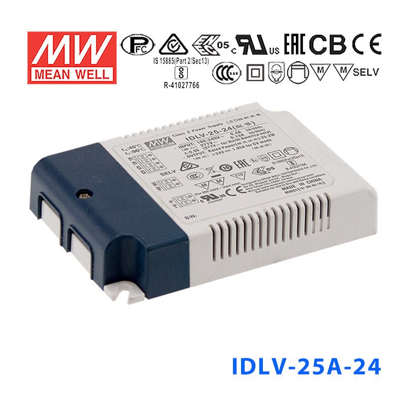 Mean Well IDLV - 25A - 24 Power Supply 25W 24V (Auxiliary DC output) - IDLV - 25A - 24 - powersupplymall.com