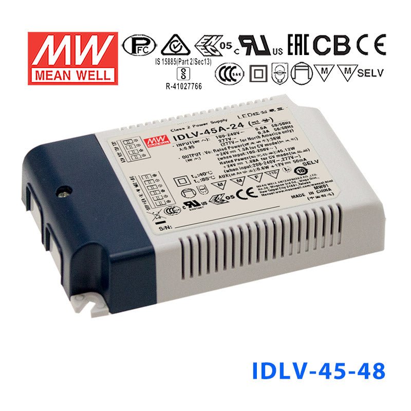 Mean Well IDLV - 45 - 48 Power Supply 45W 48V, Dimmable - IDLV - 45 - 48 - powersupplymall.com