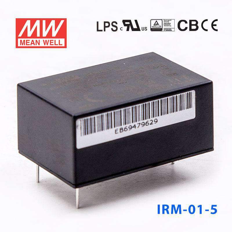 Mean Well IRM - 01 - 5 Switching Power Supply 1W 5V 200mA - Encapsulated - IRM - 01 - 5 - powersupplymall.com