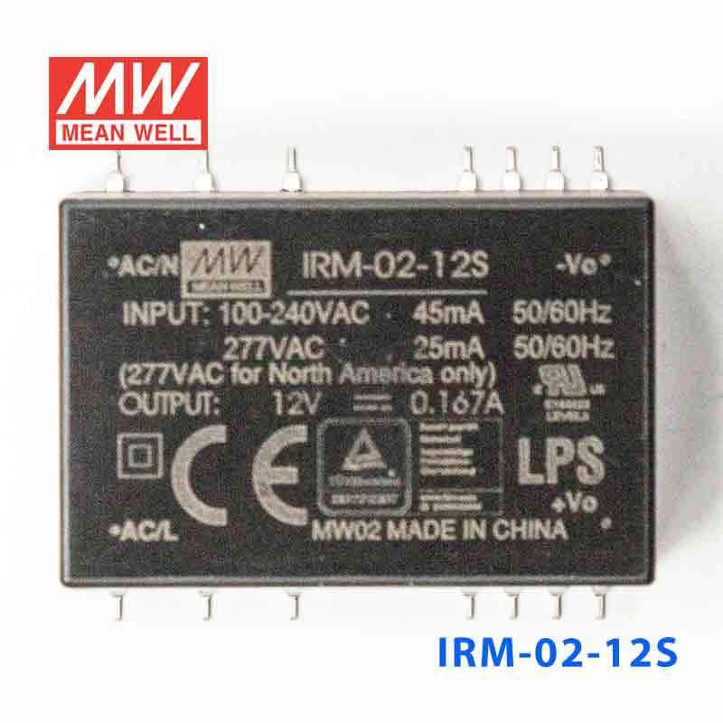 Mean Well IRM - 02 - 12S Switching Power Supply 2W 12V 167mA - Encapsulated - IRM - 02 - 12S - powersupplymall.com