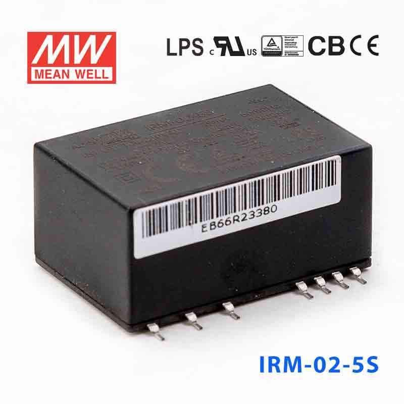 Mean Well IRM - 02 - 5S Switching Power Supply 2W 5V 400mA - Encapsulated - IRM - 02 - 5S - powersupplymall.com