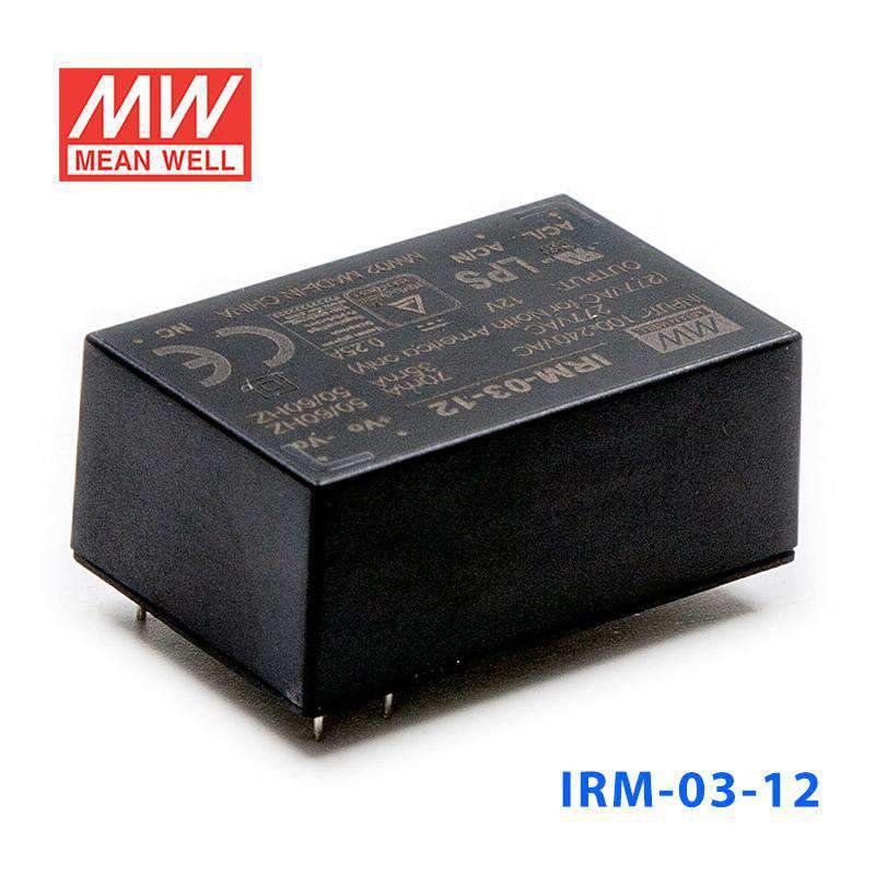 Mean Well IRM - 03 - 12 Switching Power Supply 3W 12V 250mA - Encapsulated - IRM - 03 - 12 - powersupplymall.com