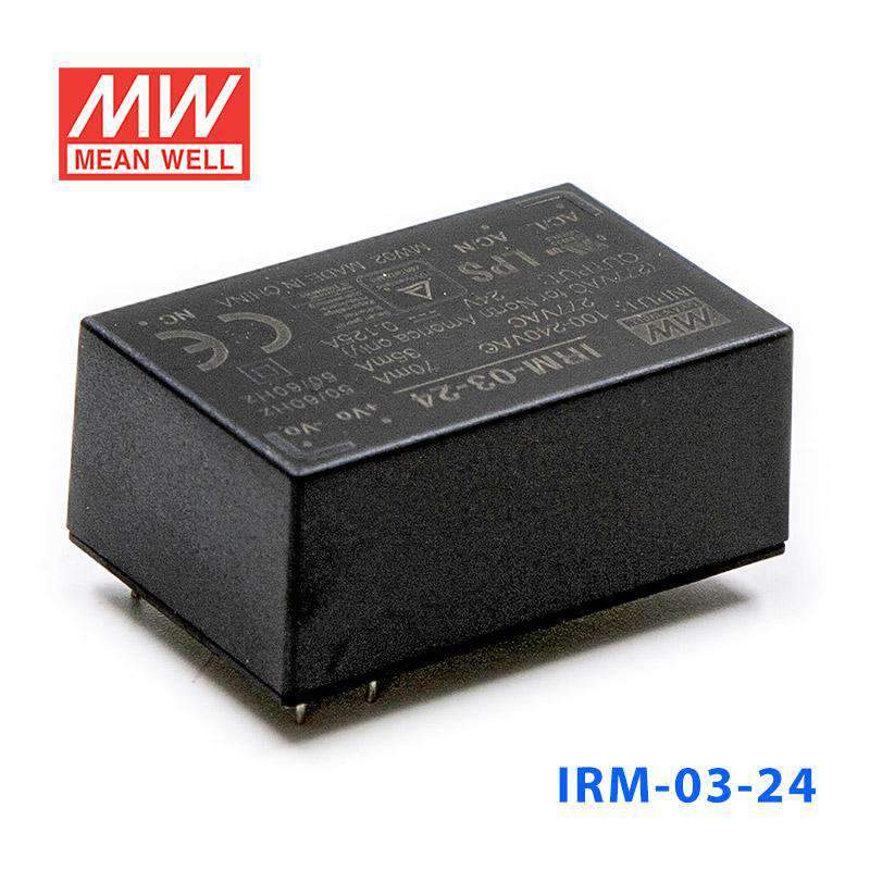 Mean Well IRM - 03 - 24 Switching Power Supply 3W 24V 125mA - Encapsulated - IRM - 03 - 24 - powersupplymall.com
