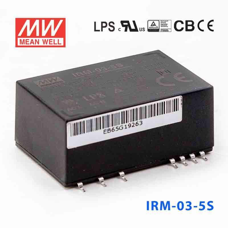 Mean Well IRM - 03 - 5S Switching Power Supply 3W 5V 600mA - Encapsulated - IRM - 03 - 5S - powersupplymall.com