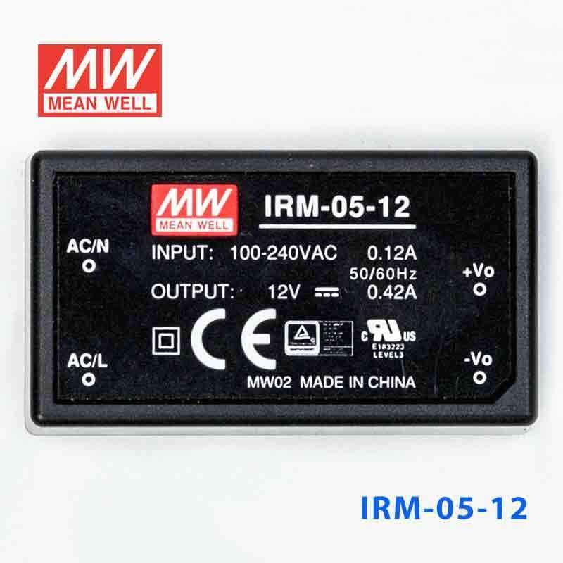 Mean Well IRM-05-12 Switching Power Supply 5.04W 12V 0.42A - Encapsulated - IRM-05-12 - powersupplymall.com
