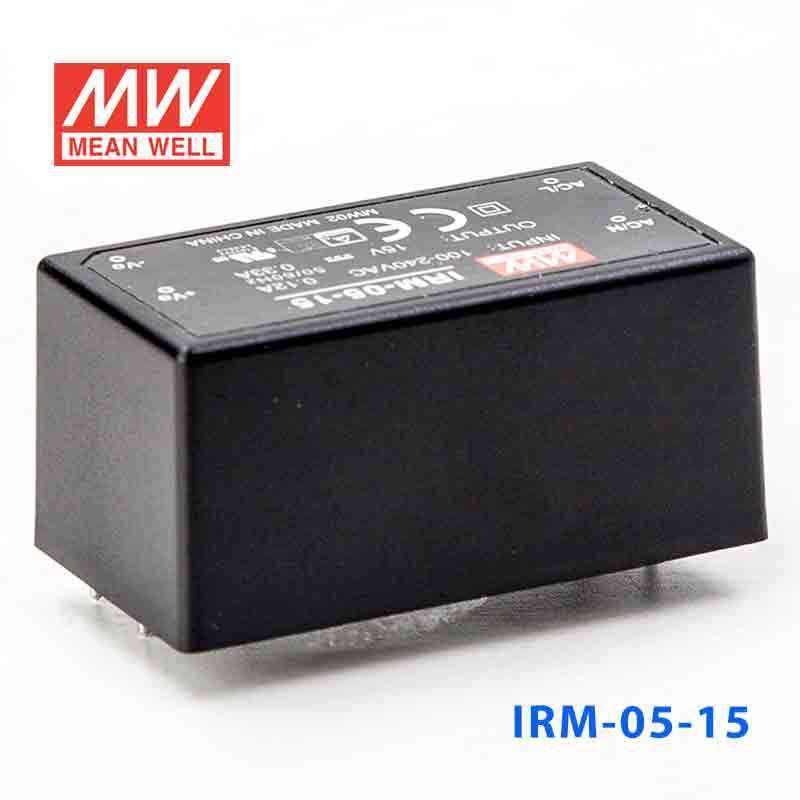 Mean Well IRM - 05 - 15 Switching Power Supply 4.95W 15V 0.33A - Encapsulated - IRM - 05 - 15 - powersupplymall.com