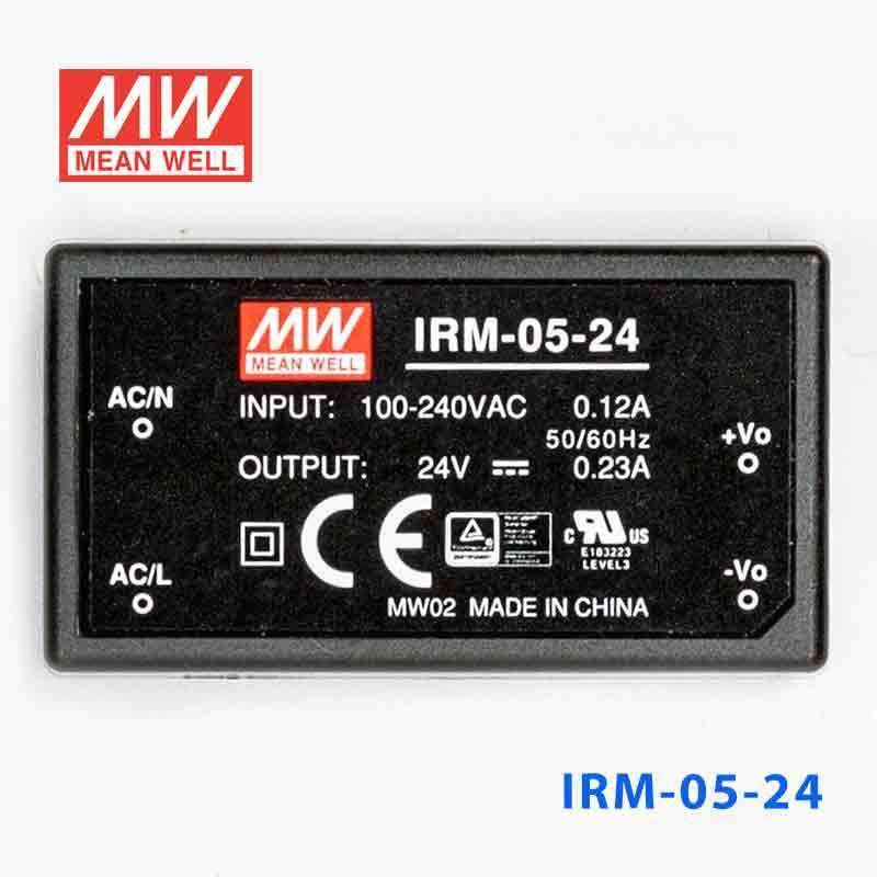 Mean Well IRM - 05 - 24 Switching Power Supply 5.52W 24V 0.23A - Encapsulated - IRM - 05 - 24 - powersupplymall.com