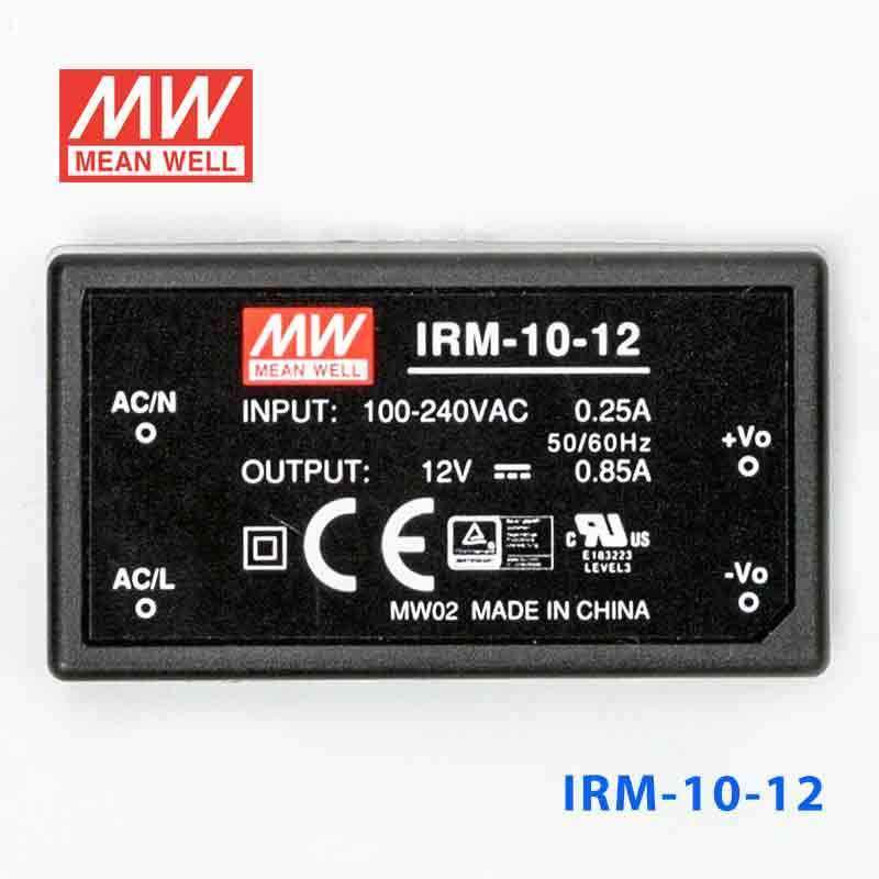 Mean Well IRM - 10 - 12 Switching Power Supply 10.2W 12V 0.85A - Encapsulated - IRM - 10 - 12 - powersupplymall.com