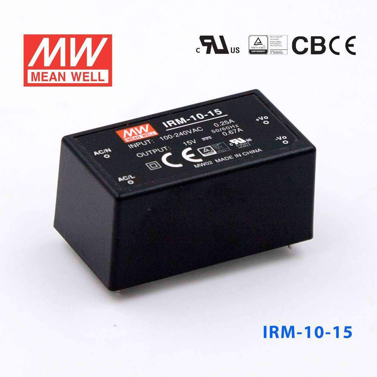 Mean Well IRM - 10 - 15 Switching Power Supply 10.05W 15V 0.67A - Encapsulated - IRM - 10 - 15 - powersupplymall.com