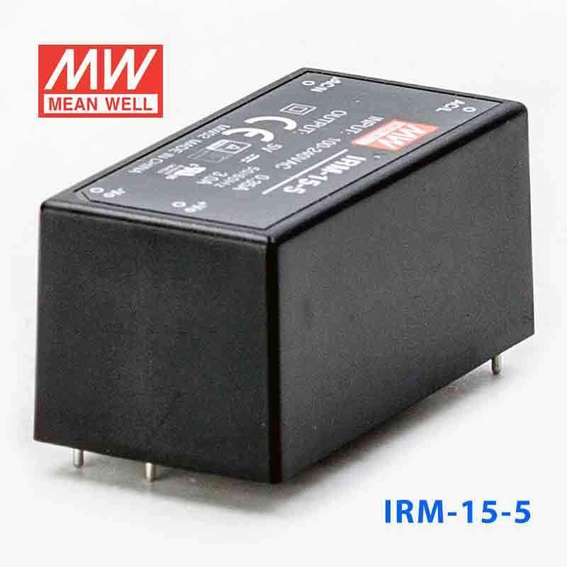 Mean Well IRM - 15 - 5 Switching Power Supply 15W 5V 3A - Encapsulated - IRM - 15 - 5 - powersupplymall.com