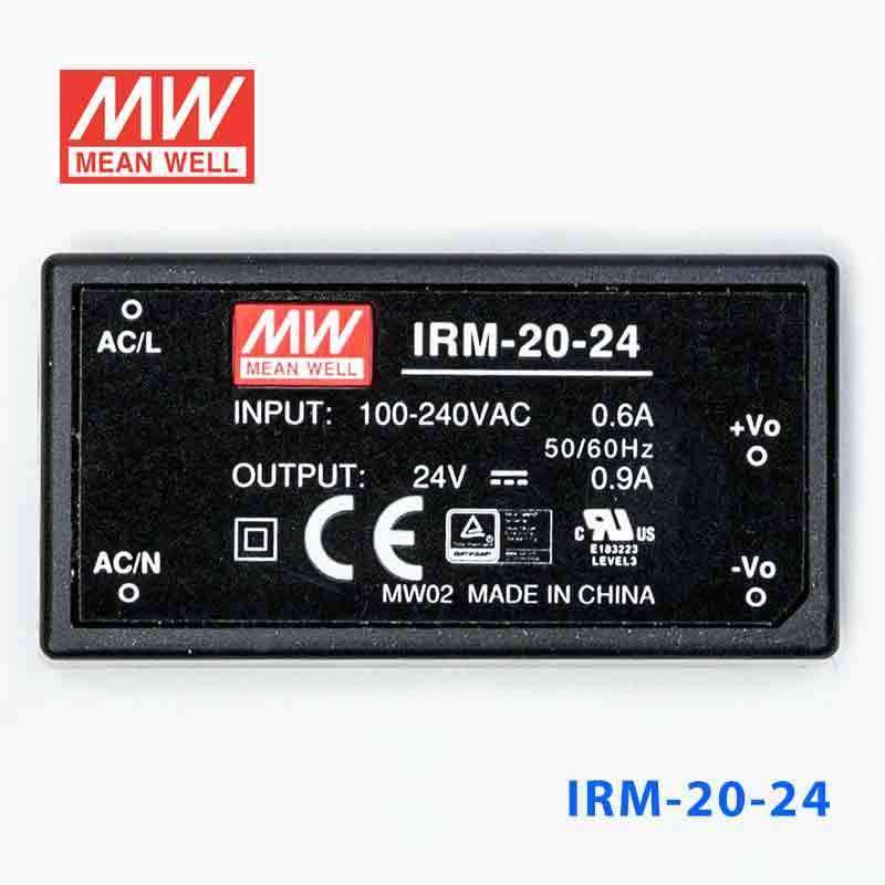Mean Well IRM-20-24 Switching Power Supply 3W 24V 0.9A - Encapsulated - IRM-20-24 - powersupplymall.com