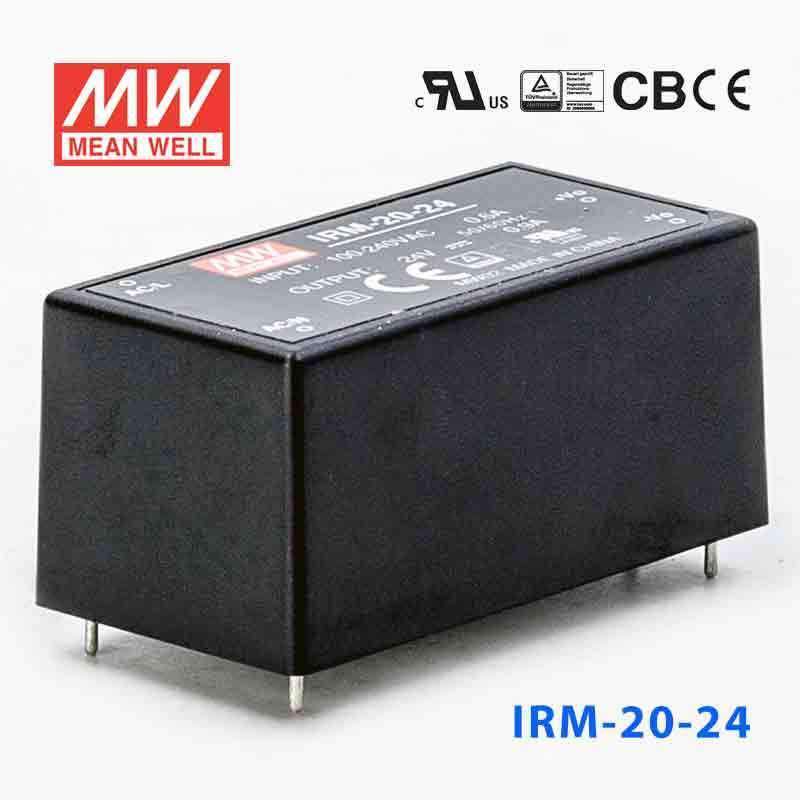 Mean Well IRM - 20 - 24 Switching Power Supply 3W 24V 0.9A - Encapsulated - IRM - 20 - 24 - powersupplymall.com