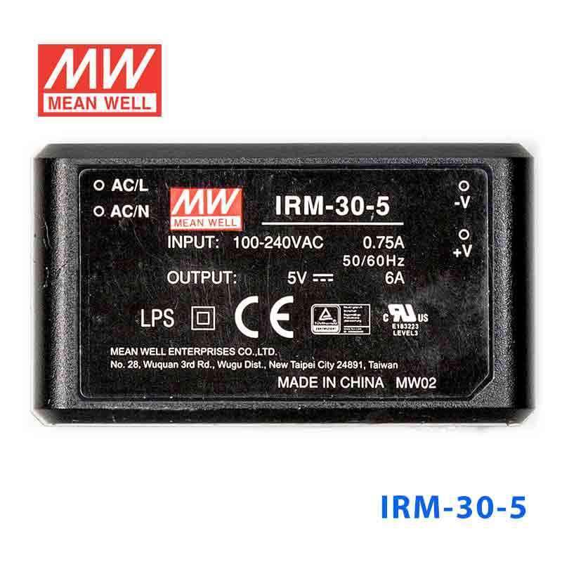 Mean Well IRM-30-5 Switching Power Supply 3W 5V 6A - Encapsulated - IRM-30-5 - powersupplymall.com