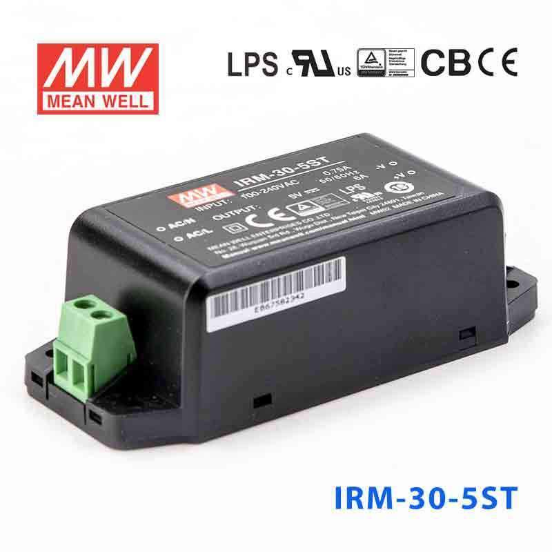Mean Well IRM - 30 - 5ST Switching Power Supply 3W 5V 6A - Encapsulated - IRM - 30 - 5ST - powersupplymall.com
