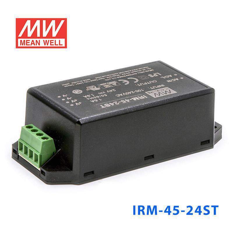 Mean Well IRM - 45 - 24ST Switching Power Supply 45.6W 24V 1.9A - Encapsulated - IRM - 45 - 24ST - powersupplymall.com