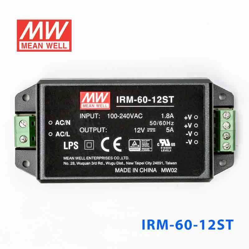 Mean Well IRM - 60 - 12ST Switching Power Supply 60W 12V 5A - Encapsulated - IRM - 60 - 12ST - powersupplymall.com