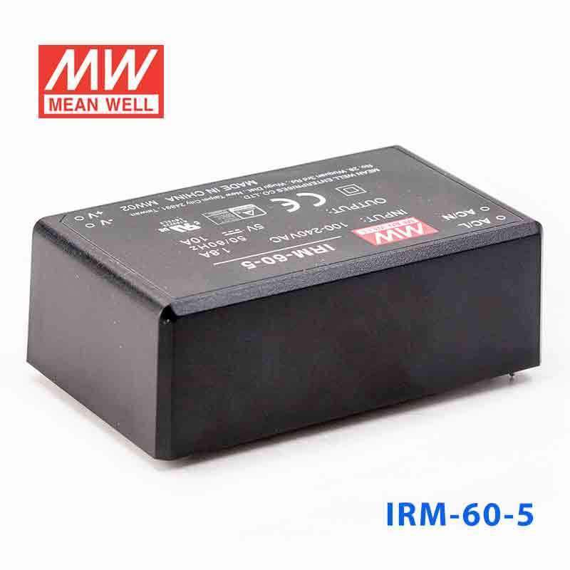 Mean Well IRM - 60 - 5 Switching Power Supply 50W 5V 10A - Encapsulated - IRM - 60 - 5 - powersupplymall.com