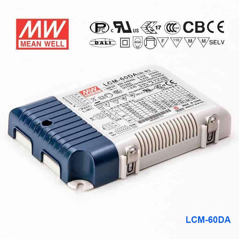 Mean Well LCM - 60DA AC - DC Multi - Stage LED driver Constant Current - LCM - 60DA - powersupplymall.com