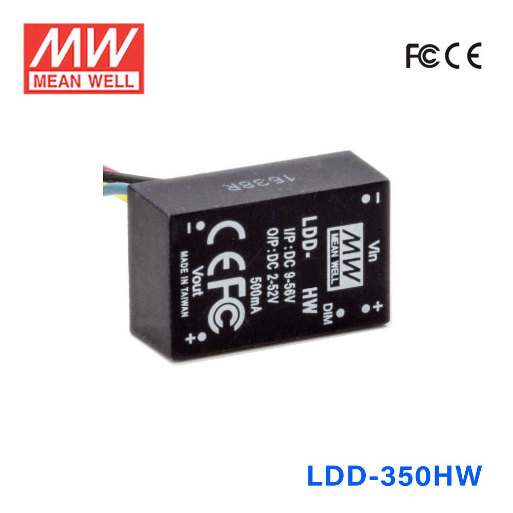 Mean Well LDD - 350HW DC/DC LED Driver CC 350mA - Step - down - LDD - 350HW - powersupplymall.com