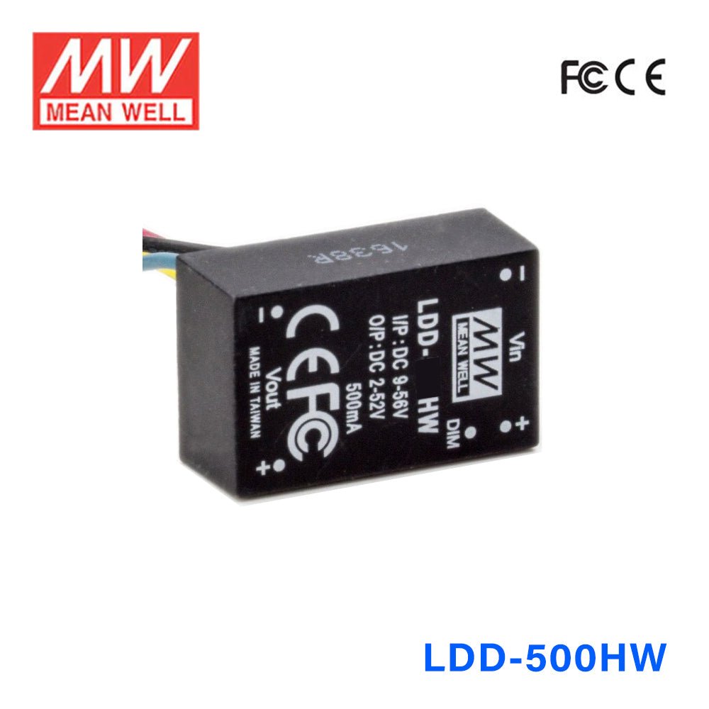 Mean Well LDD - 500HW DC/DC LED Driver CC 500mA - Step - down - LDD - 500HW - powersupplymall.com