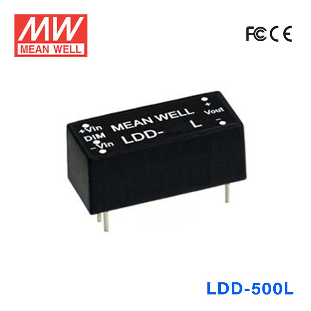 Mean Well LDD - 500L DC/DC LED Driver CC 500mA - Step - down - LDD - 500L - powersupplymall.com