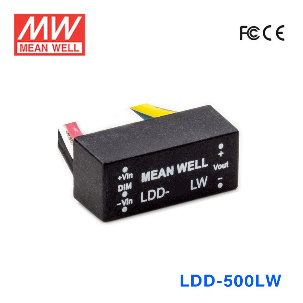 Mean Well LDD - 500LW DC/DC LED Driver CC 500mA - Step - down - LDD - 500LW - powersupplymall.com