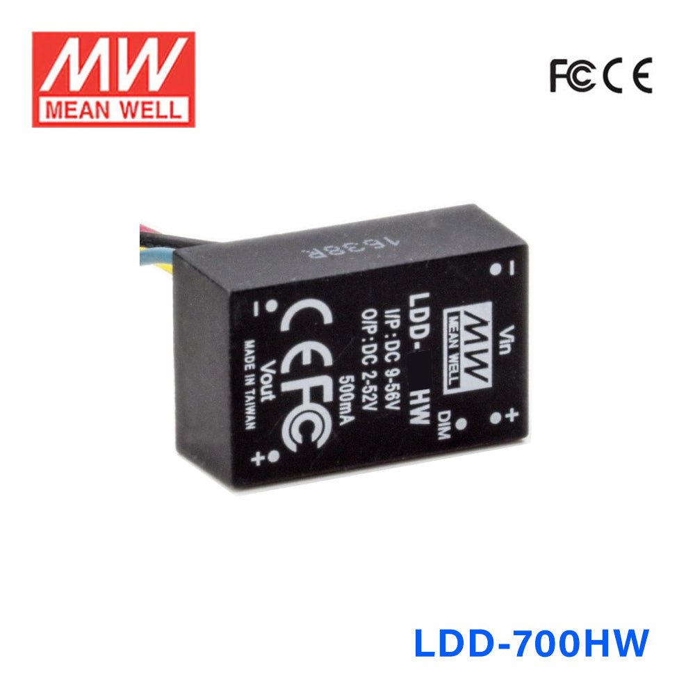 Mean Well LDD - 700HW DC/DC LED Driver CC 700mA - Step - down - LDD - 700HW - powersupplymall.com
