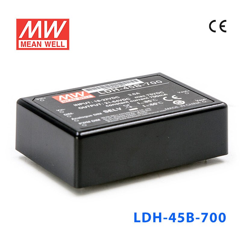 Mean Well LDH - 45B - 1050 DC/DC LED Driver CC 1050mA - Step - up - LDH - 45B - 1050 - powersupplymall.com