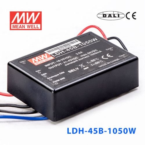 Mean Well LDH - 45B - 1050WDA DC/DC LED Driver CC 1050mA - Step - up - LDH - 45B - 1050WDA - powersupplymall.com