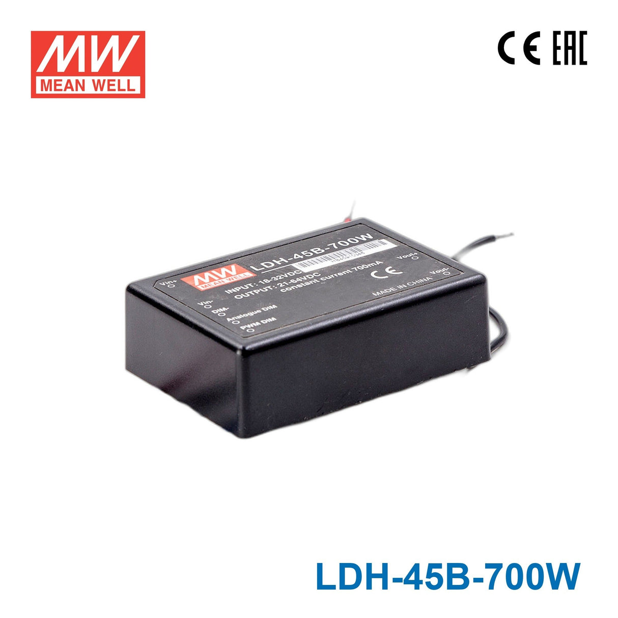 Mean Well LDH-45B-700W DC/DC LED Driver CC 700mA - Step-up - LDH-45B-700W - powersupplymall.com