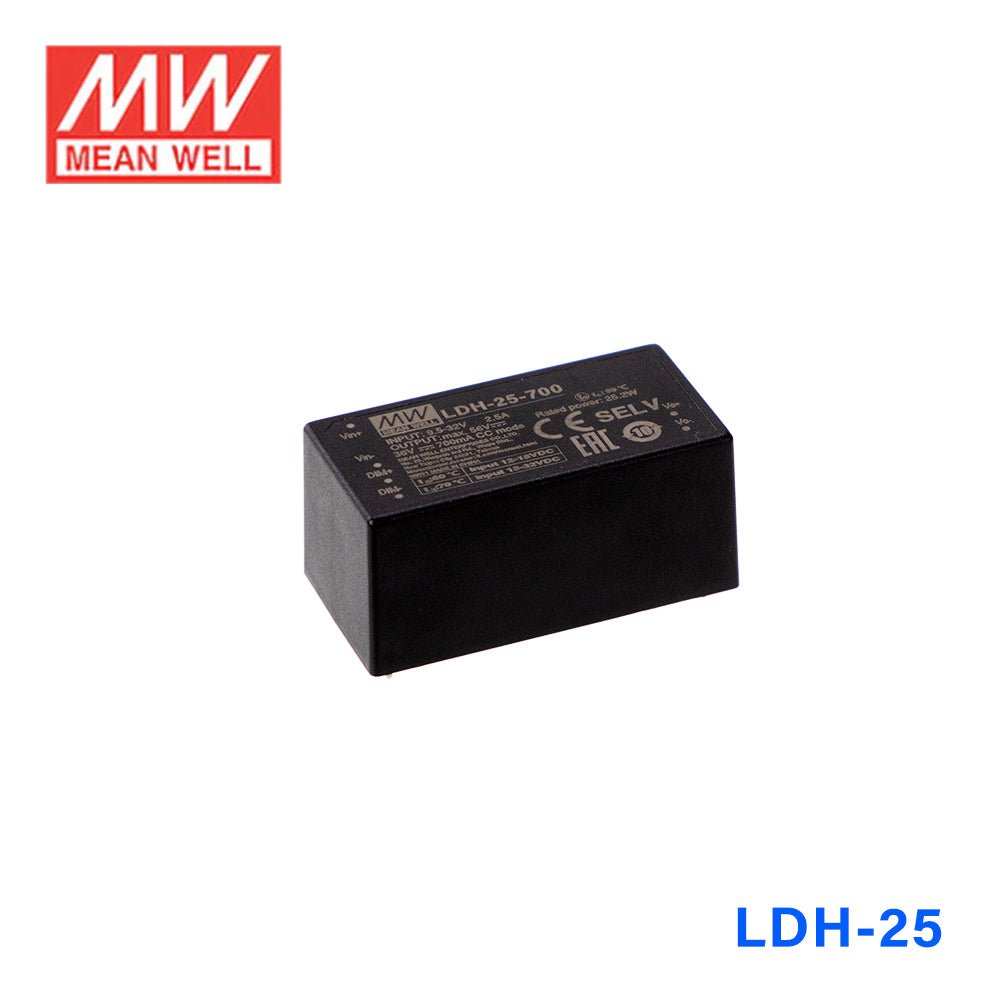 Mean Well LDH DC/DC LED Driver CC 250mA - Step - up - LDH - 25 - 250 - powersupplymall.com